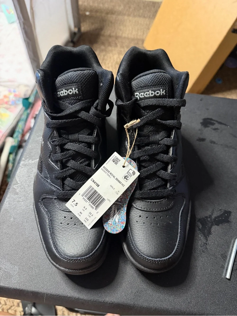 Reebok Black Leather high-Top Sneakers